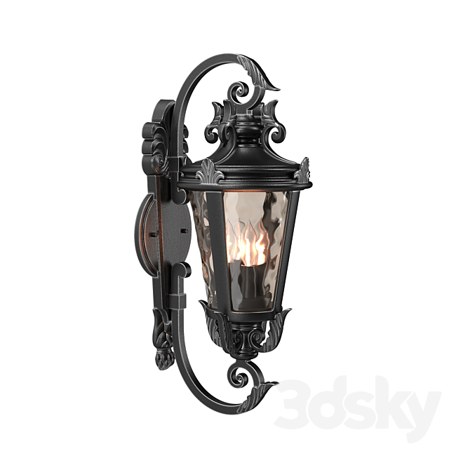 Marseille Rustic Industrial Outdoor Wall Light 3DS Max Model - thumbnail 2