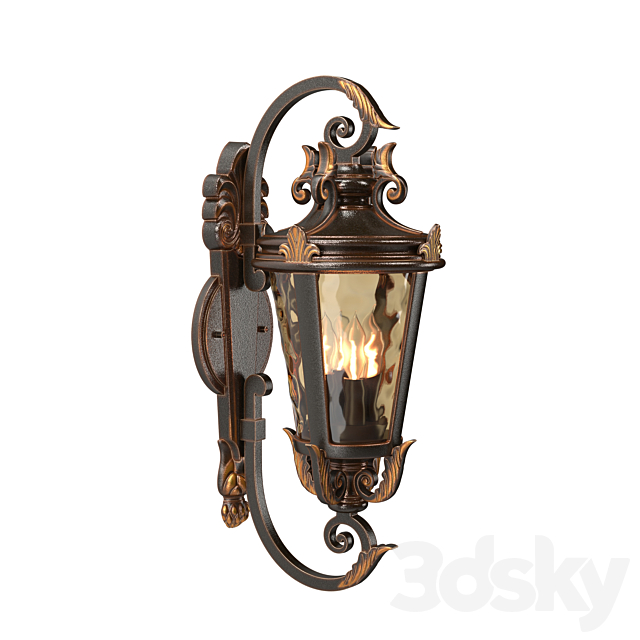 Marseille Rustic Industrial Outdoor Wall Light 3DS Max Model - thumbnail 3