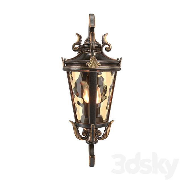 Marseille Rustic Industrial Outdoor Wall Light 3DS Max Model - thumbnail 5