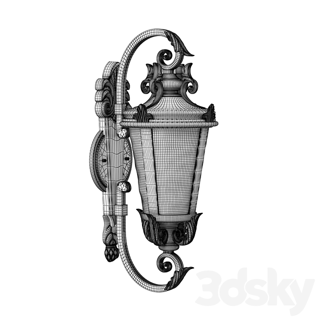 Marseille Rustic Industrial Outdoor Wall Light 3DS Max Model - thumbnail 6