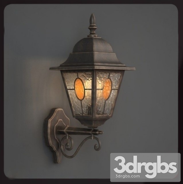 Massive Munchen Down Wall Lantern Black 3dsmax Download - thumbnail 1