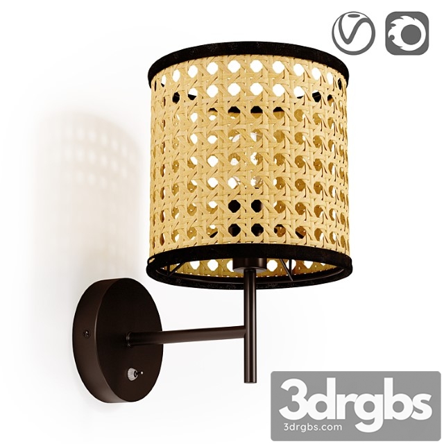 Metal and weave wall lamp grizzana - thumbnail 1