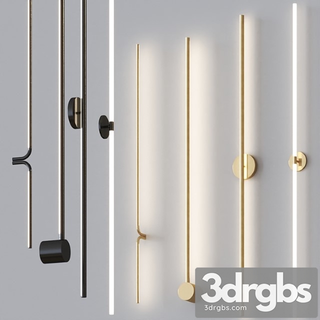 Minimalistic thin wall lamps set - thumbnail 1