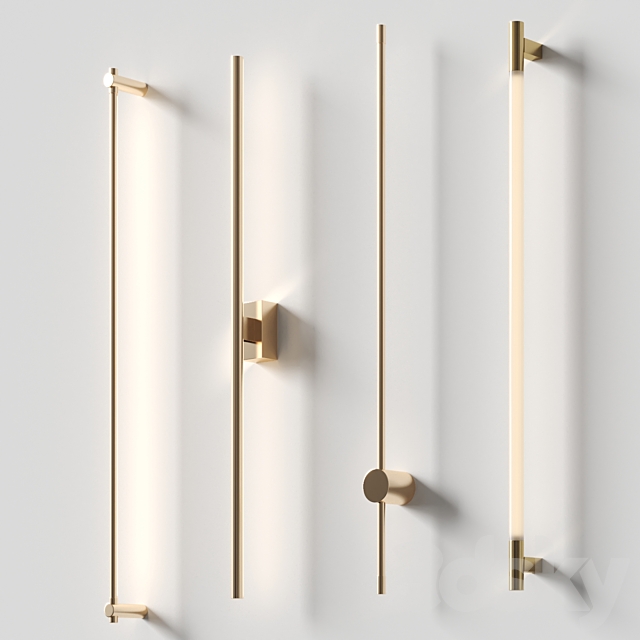 Minimalistic wall lamps set 3ds Max - thumbnail 1