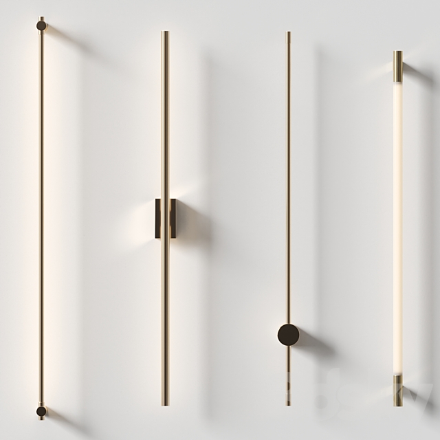 Minimalistic wall lamps set 3ds Max - thumbnail 2