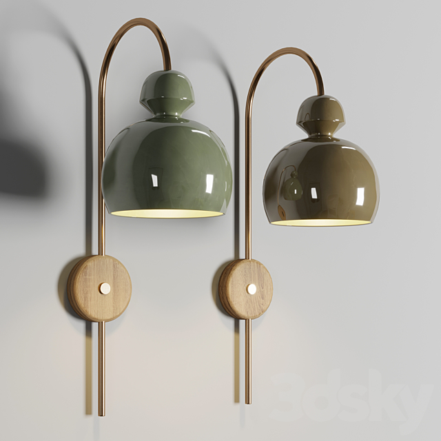 Mobo Ceramic Wall Lamps scene 01 3ds Max - thumbnail 1