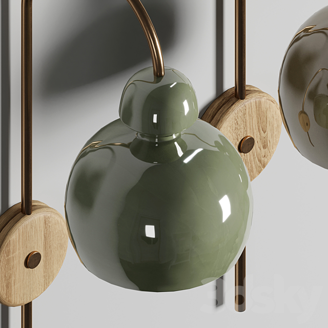 Mobo Ceramic Wall Lamps scene 01 3ds Max - thumbnail 3