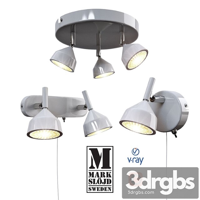 Model bell wall and ceiling light from markslojd sweden. 3dsmax Download - thumbnail 1