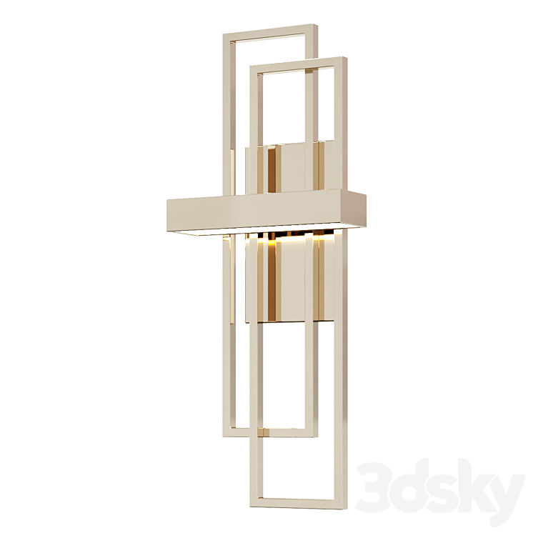 Modern Balance Beams LED Wall Sconce 3DS Max Model - thumbnail 1