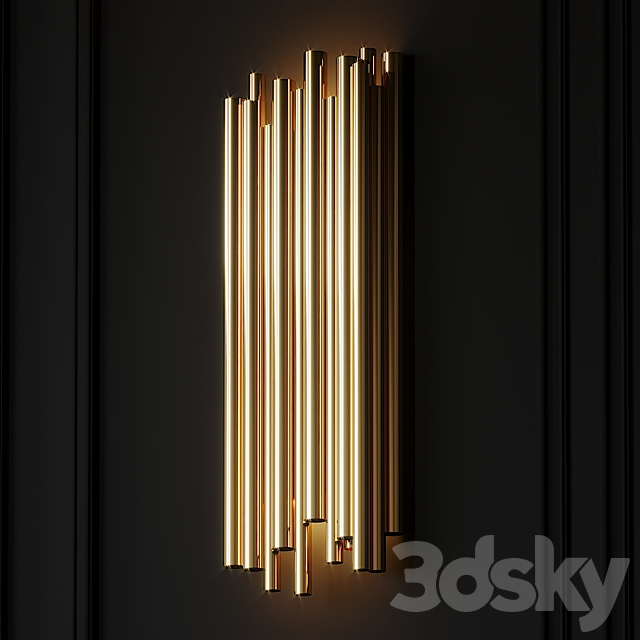 Modern Crystal Wall Lamp 3DS Max Model - thumbnail 2