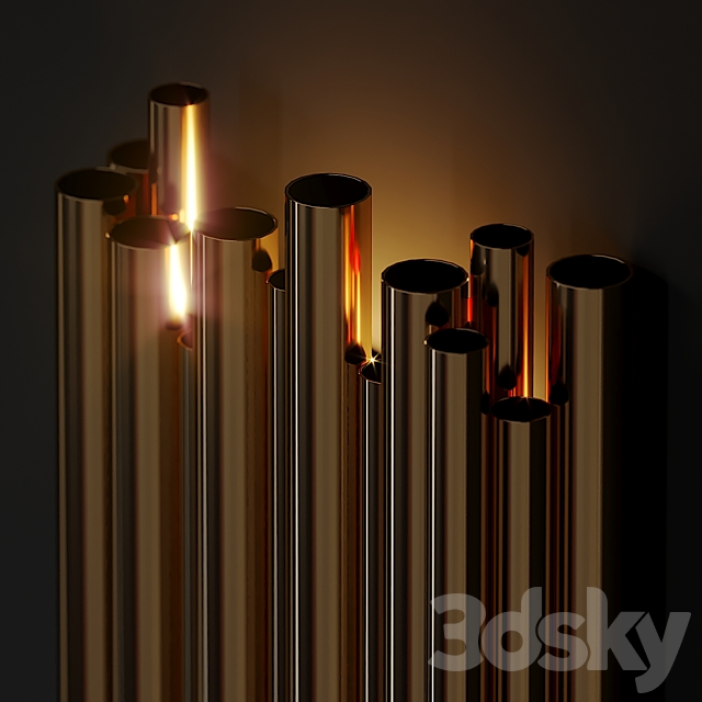 Modern Crystal Wall Lamp 3DS Max Model - thumbnail 3