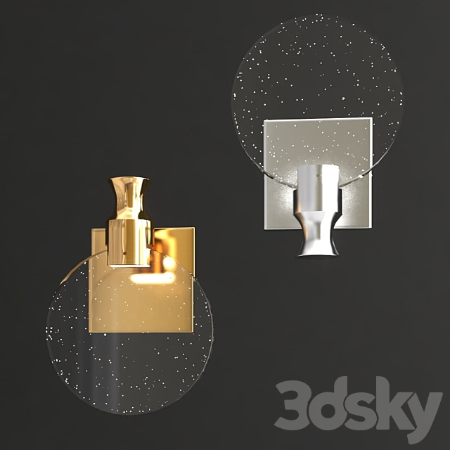 Modern crystal wall lamp 3DS Max Model - thumbnail 2