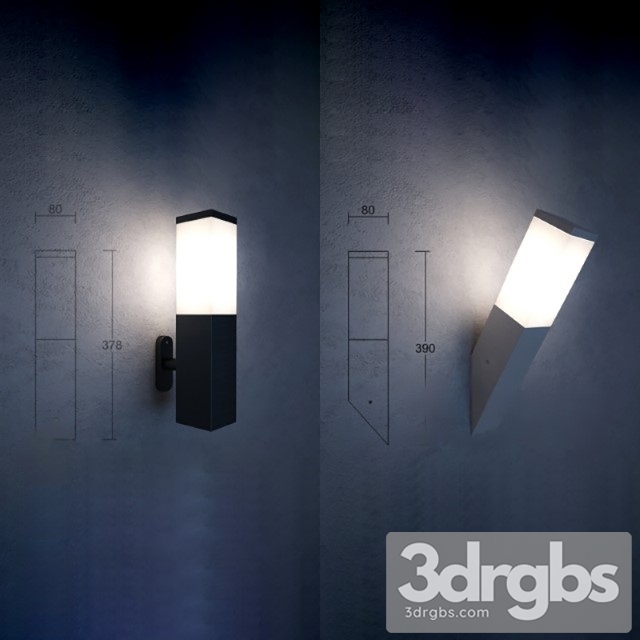 Modern Hexagon Wall Light 3dsmax Download - thumbnail 1