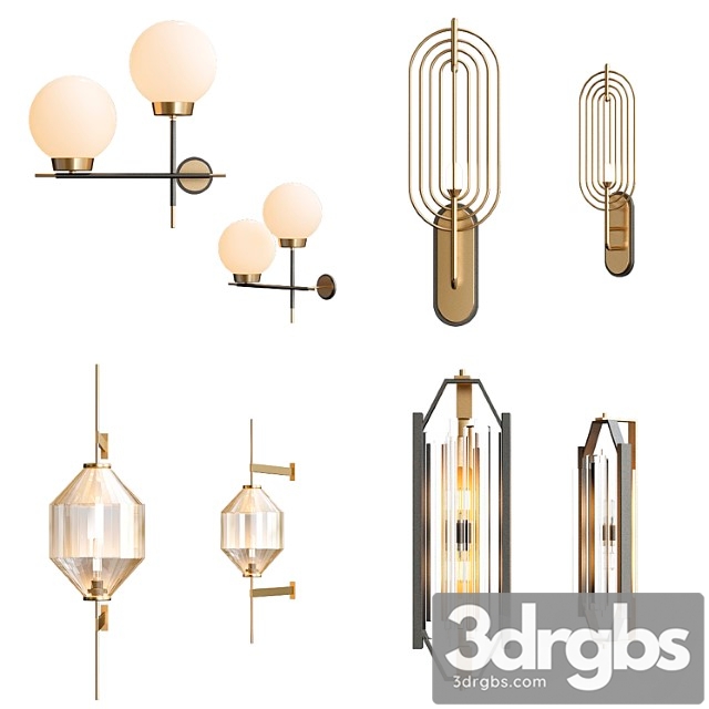 Modern wall lamps collection 3dsmax Download - thumbnail 1