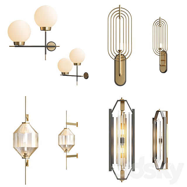 Modern wall lamps collection 3DSMax File - thumbnail 1