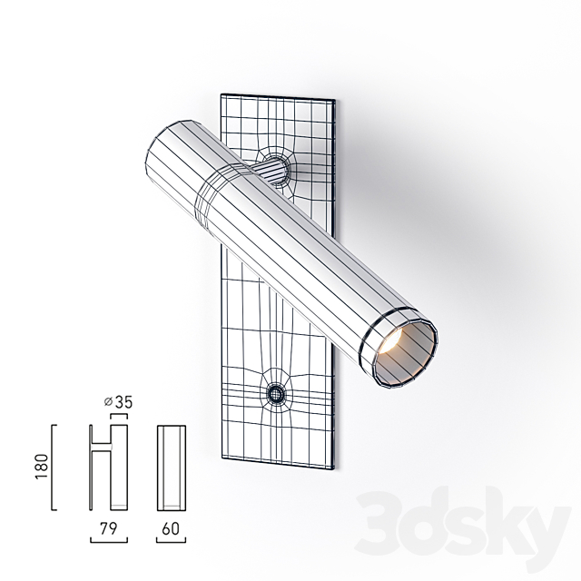 Moi C bedside lamp 3DS Max Model - thumbnail 4