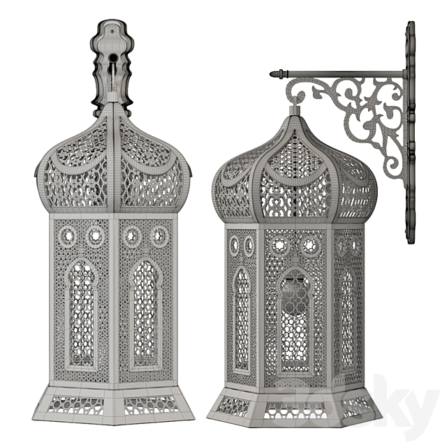 Moroccan lamp (sconce) 3DS Max Model - thumbnail 2