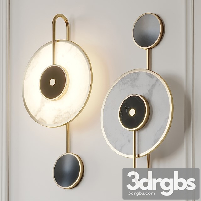 Natural marble led wall lamp 3dsmax Download - thumbnail 1