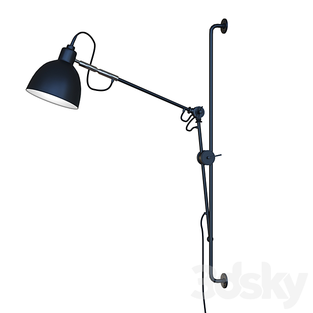 Newrays adjustable antique industrial swing arm wall lamp 3DSMax File - thumbnail 1