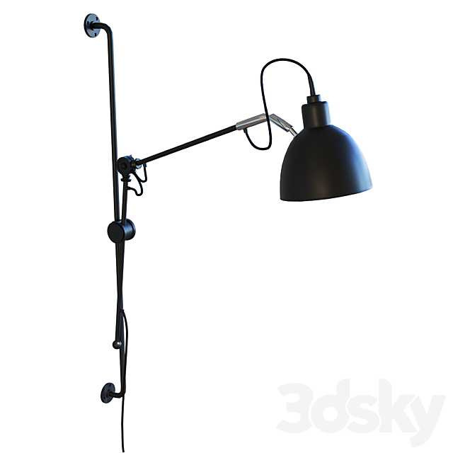 Newrays adjustable antique industrial swing arm wall lamp 3DSMax File - thumbnail 2