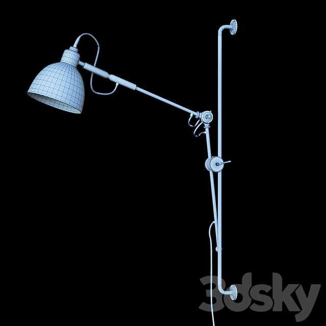 Newrays adjustable antique industrial swing arm wall lamp 3DSMax File - thumbnail 3