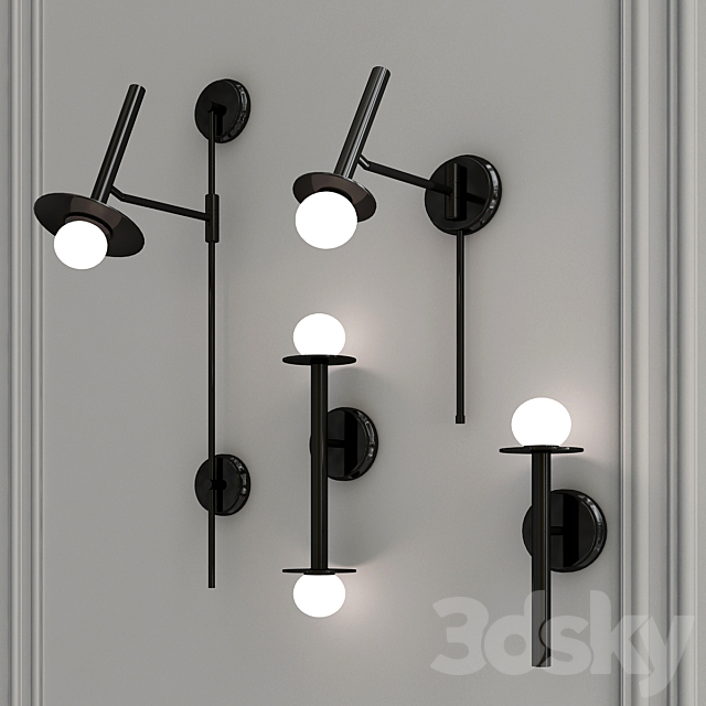 Nodes Wall Lamp Collection 3ds Max - thumbnail 1