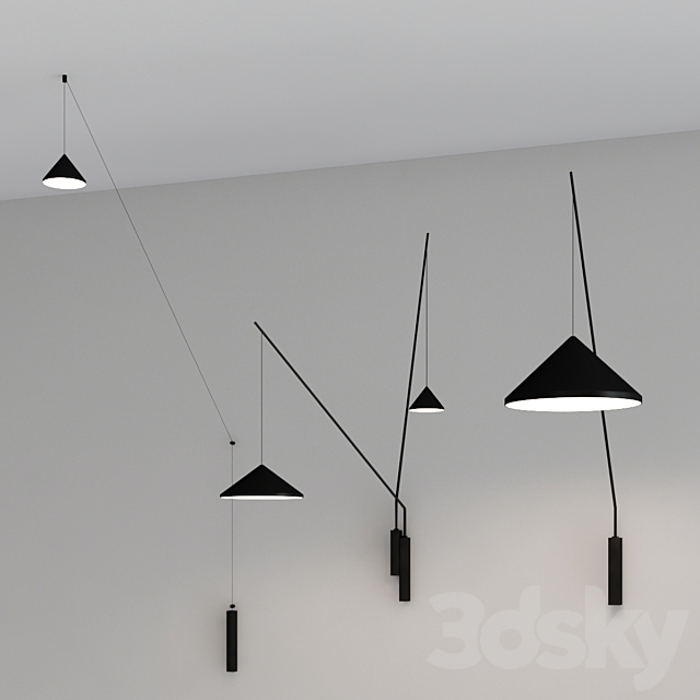 North wall lamp collection by Vibia 3DS Max Model - thumbnail 2