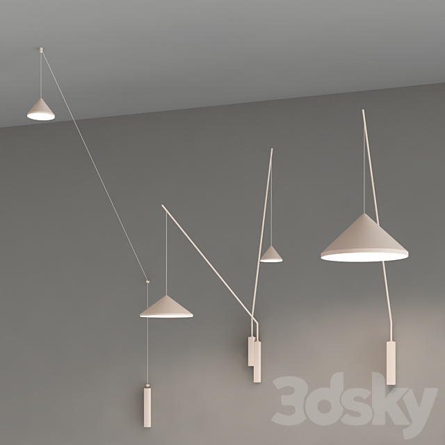 North wall lamp collection by Vibia 3DS Max Model - thumbnail 3