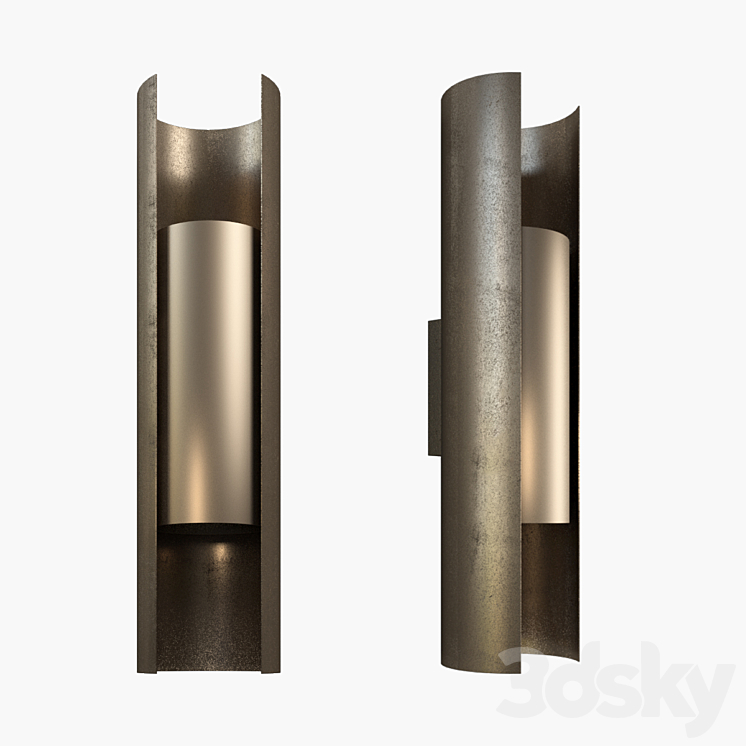 Nyx sconce in patinated brass 3DS Max - thumbnail 1