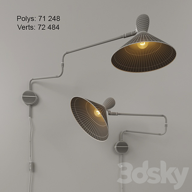 Ogilvy Swing Arm Wall Lamp 3DS Max Model - thumbnail 2