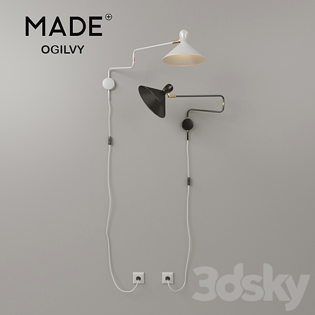 Ogilvy Swing Arm Wall Lamp 3DS Max Model - thumbnail 3