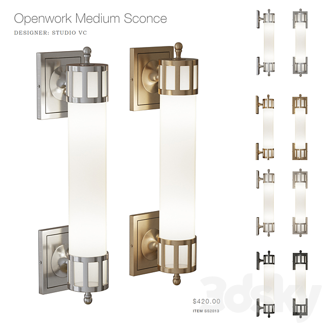 Openwork Medium Sconce 3ds Max - thumbnail 1