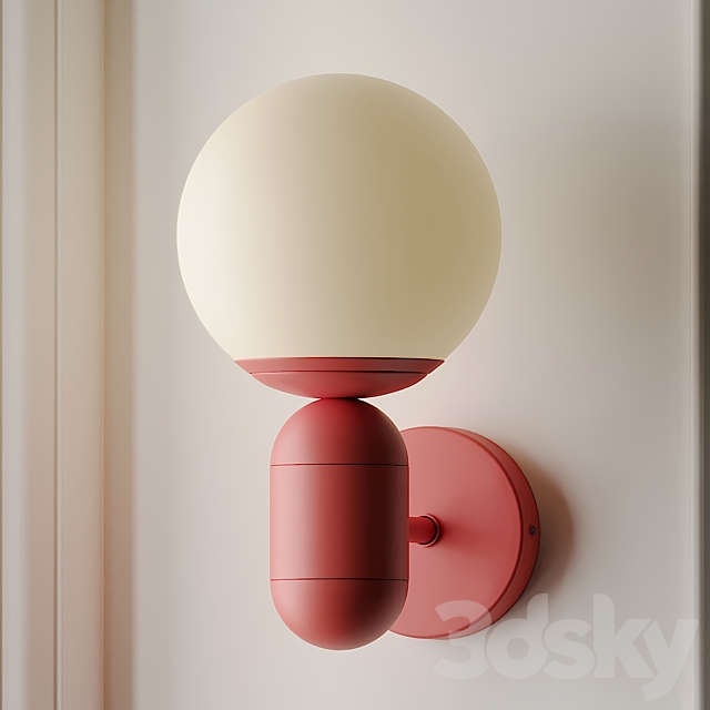 Orb Shade Child Bedroom Wall Light Blue 3ds Max - thumbnail 1