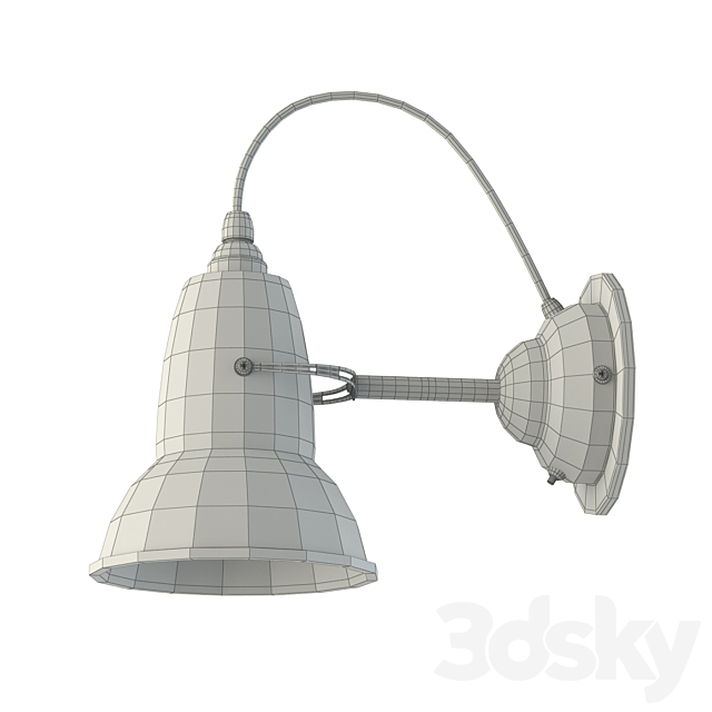 Original 1227 Brass Wall Light 3DS Max Model - thumbnail 3