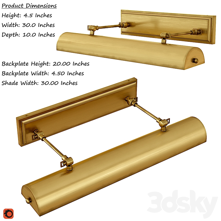 Oxford 30 Inch Picture and Display Light 3DS Max - thumbnail 1