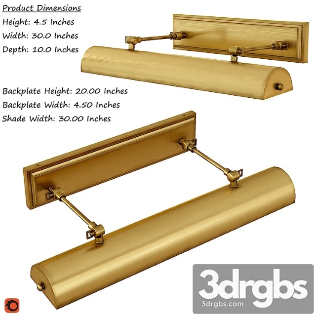 Oxford 30 inch picture and display light 3dsmax Download - thumbnail 1