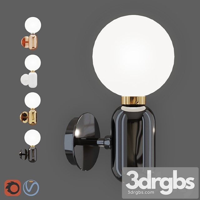 Parachilna aballs lamps – wall lamp 3dsmax Download - thumbnail 1