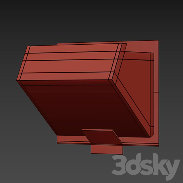 Pierre Chareau Simple “Sloping block” wall lamp 3DS Max Model - thumbnail 2