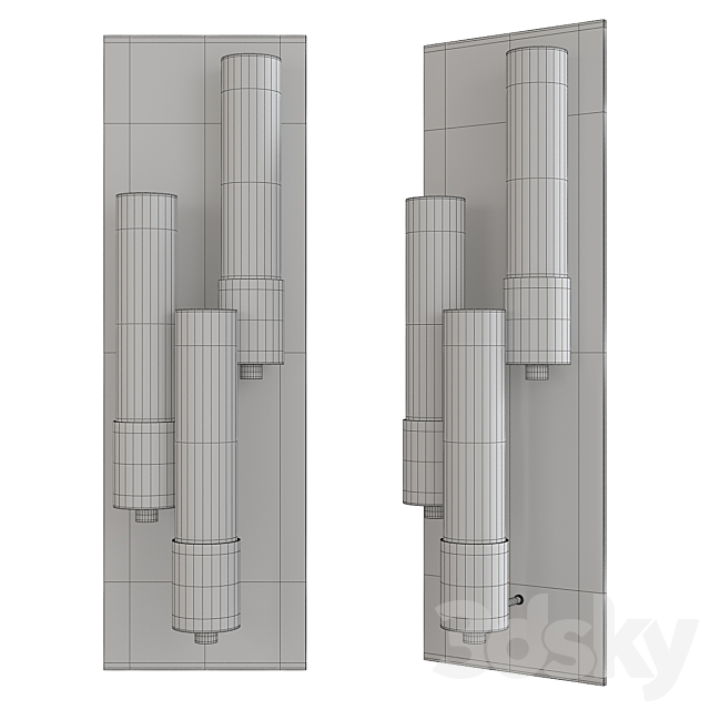 Pillar multilight wall sconce 3DSMax File - thumbnail 2