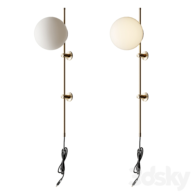 Plug in wall sconce neckless BLACK and Gold from LUX Lighting USA 3DS Max - thumbnail 1