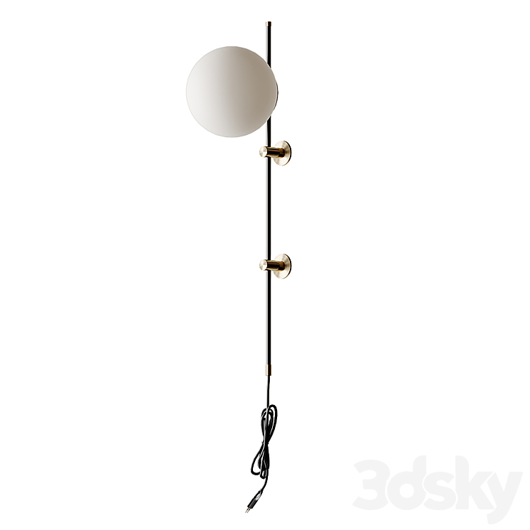 Plug in wall sconce neckless BLACK and Gold from LUX Lighting USA 3DS Max - thumbnail 2