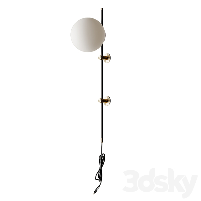 Plug in wall sconce neckless BLACK and Gold from LUX Lighting USA 3DSMax File - thumbnail 2