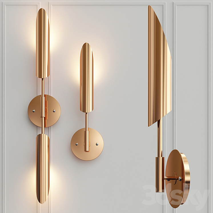 Postmodern Metal Wall Light 3DS Max - thumbnail 1