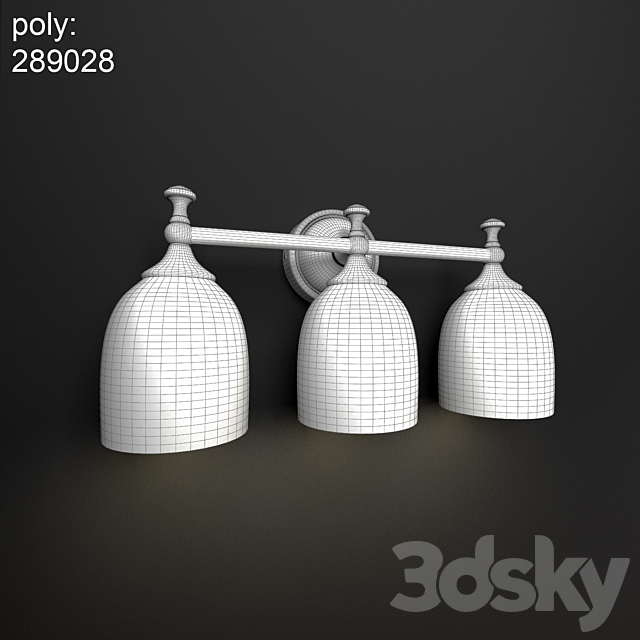 Pottery barn Mercer Triple Sconce 3DS Max Model - thumbnail 3