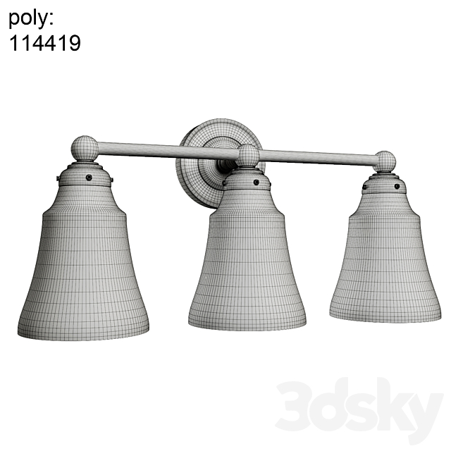 Pottery barn Sussex Triple Sconce 3ds Max - thumbnail 3