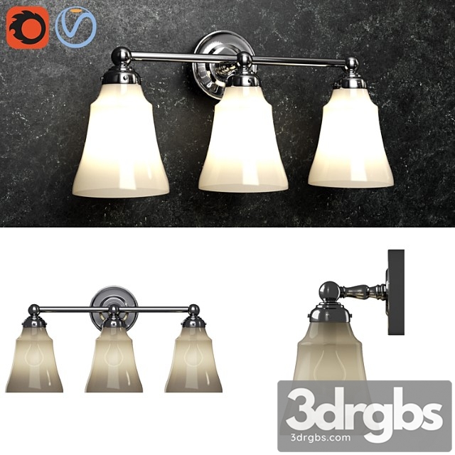 Pottery barn sussex triple sconce 3dsmax Download - thumbnail 1