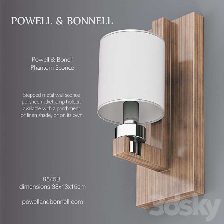 Powell & Bonell Phantom Sconce 9545 3DS Max - thumbnail 1