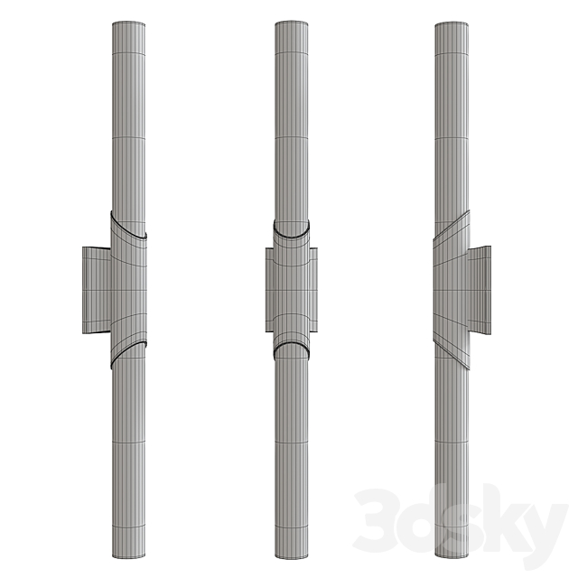 Pylon led double wall sconce 3DS Max Model - thumbnail 2