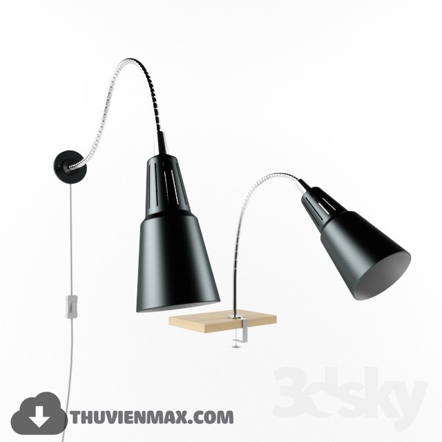 Quart Wall spotlight \/ lamp with clamp IKEA 3DS Max - thumbnail 3