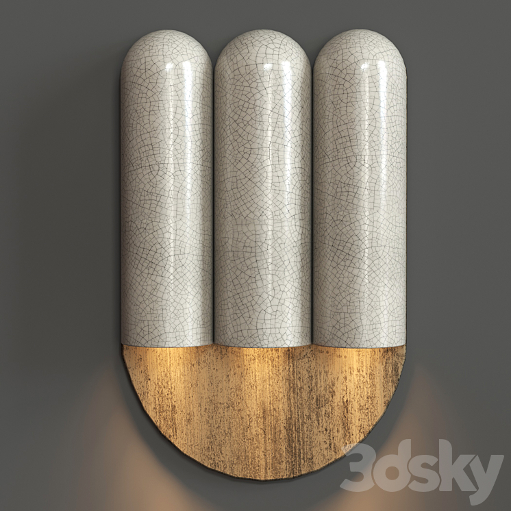 Raku Yaki Triple Sconce 3DS Max Model - thumbnail 1